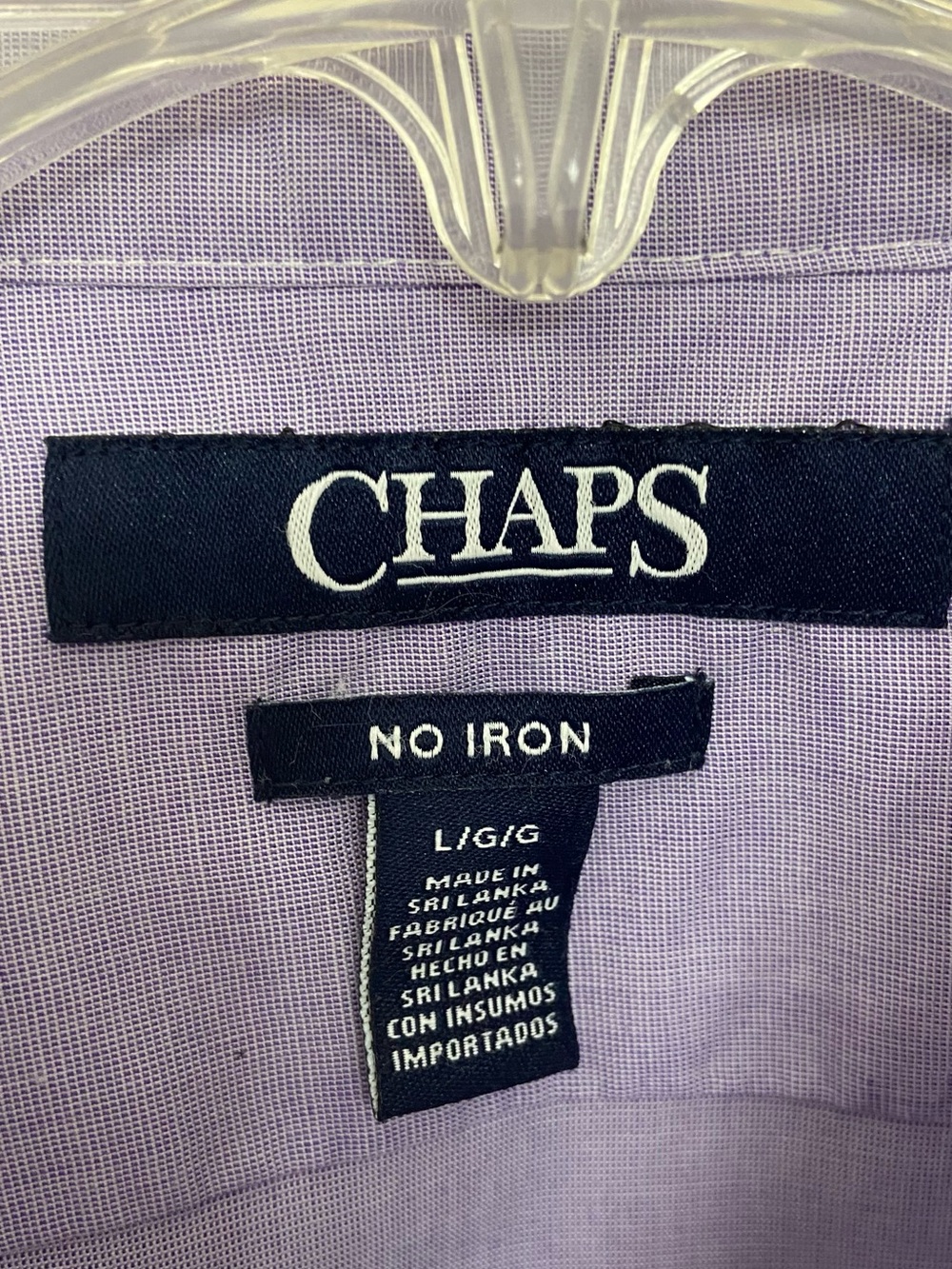 Chaps Women’s Lavender No Iron Button Down Shirt Size Large Classic Fit - Picture 3 of 7